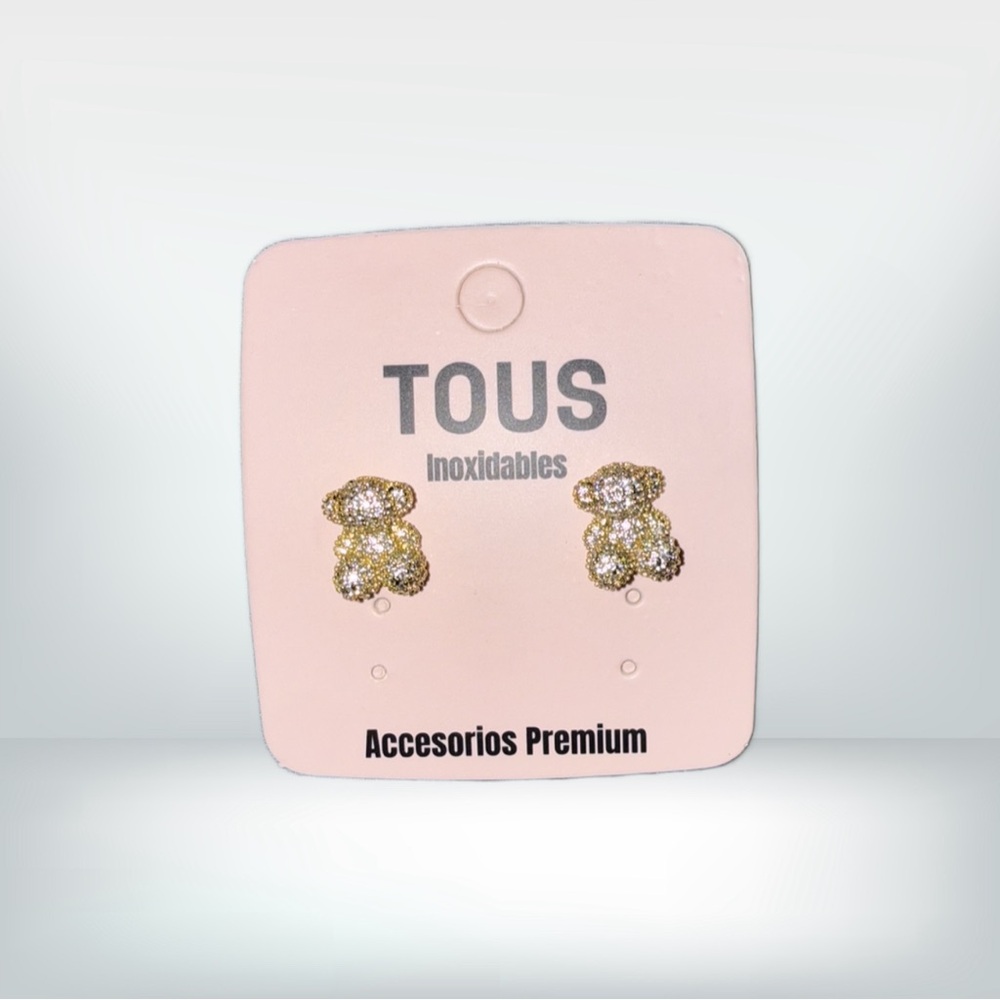 Gold and Silver Bear Earrings